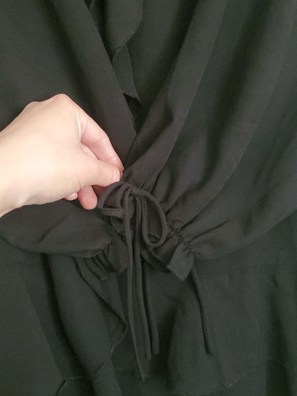 *NWT* THIRTY/ THIRTY L ABlack Ruffle Long Sleeve Tunic Dress - Picture 7 of 13